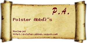 Polster Abbás névjegykártya
